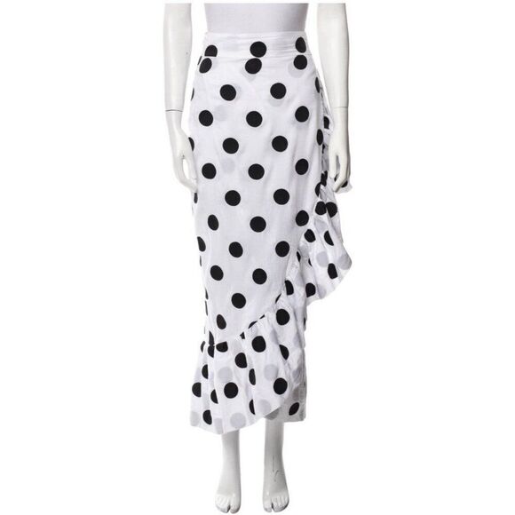 Mara Hoffman Swim Eavan Cover Up Long Skirt Black White Polka Dot Medium - Picture 2 of 8